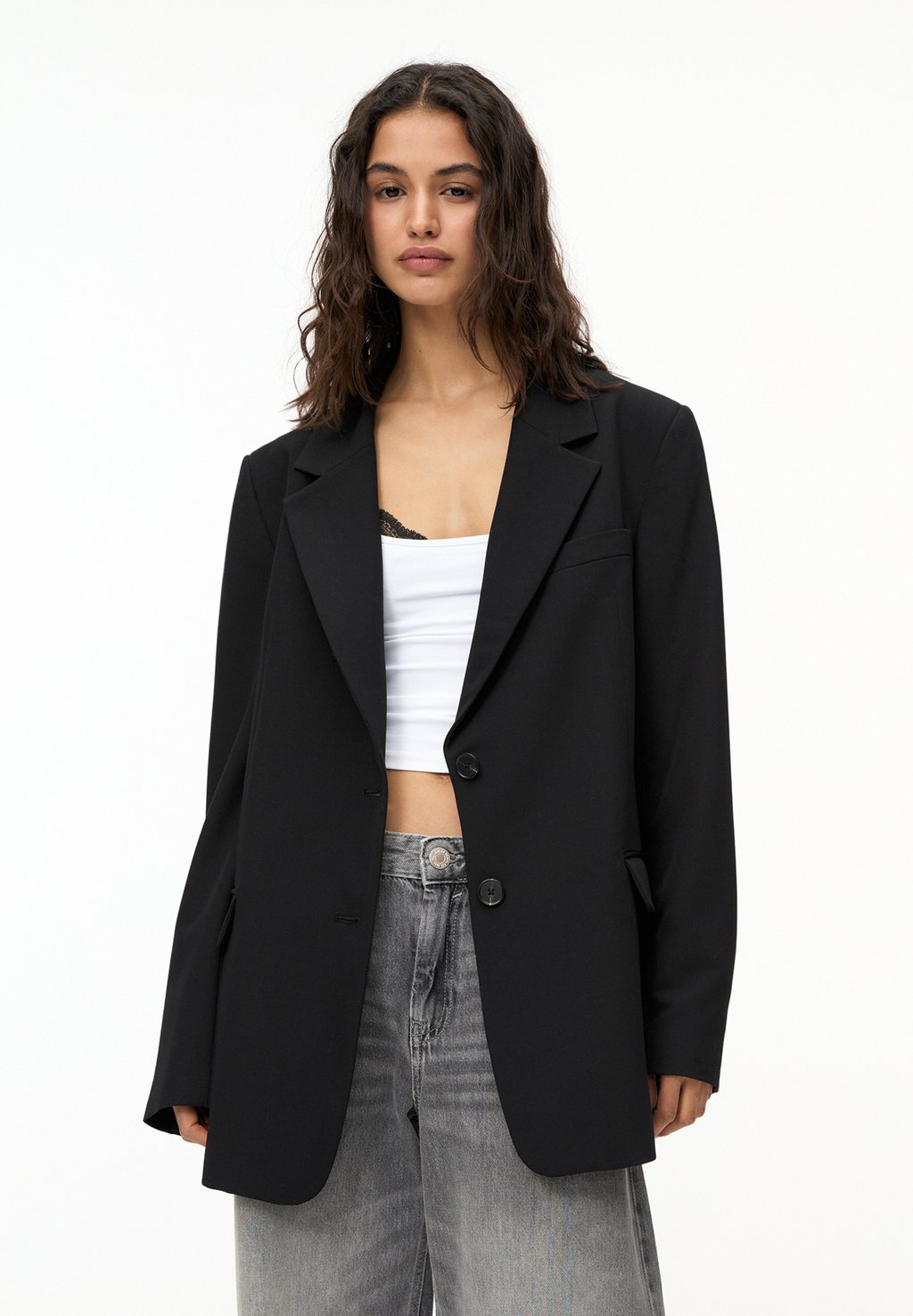 

Блейзер DOUBLE-BUTTON PULL&BEAR, черный