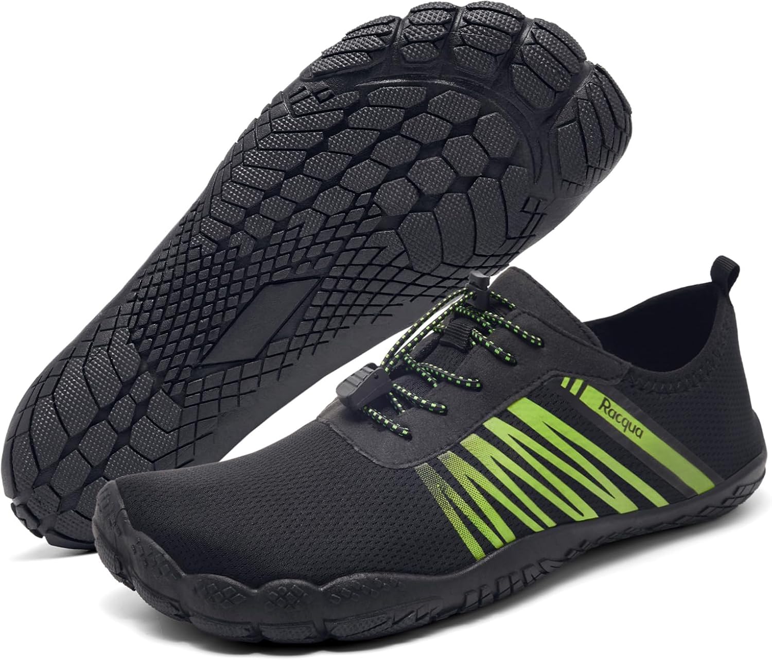 

Кроссовки Racqua для мужчин и женщин, для пляжа, плавания в бассейне, спорта, быстросохнущие, для босой ноги, легкие, черный/зеленый