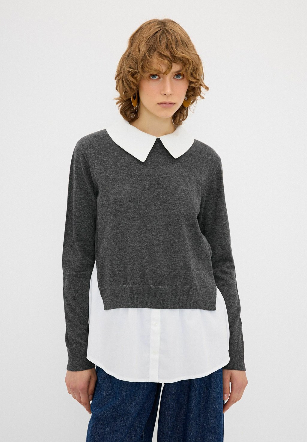 

Джемпер WITH POPLIN GARNISH adL, антрацит