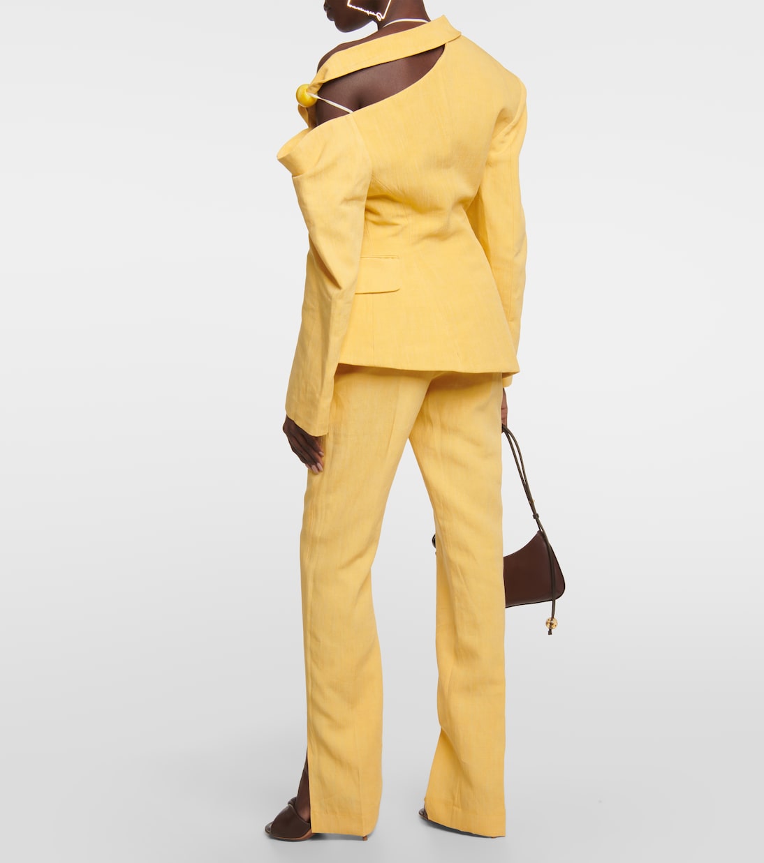 Блейзер La Veste Baska из смесового льна Jacquemus, желтый — фото 3