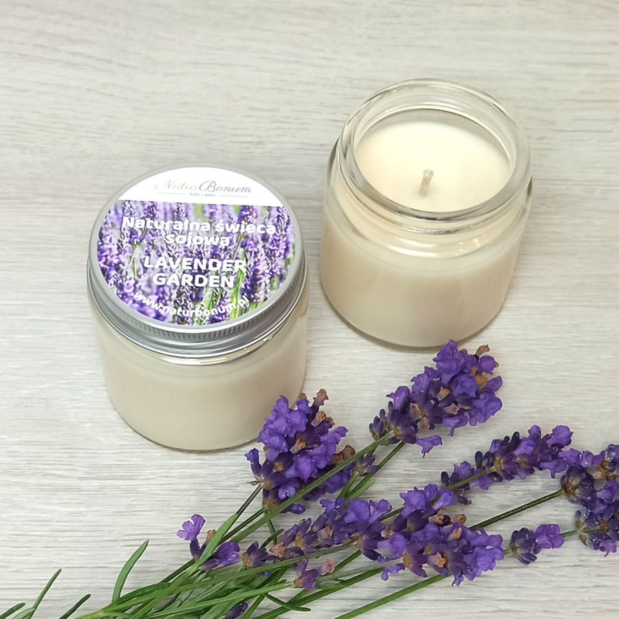 Подарочный набор Ароматизированная двойная упаковка: соевая свеча 100 мл LAVENDER GARDEN + соевая свеча 100 мл SWEET ORANGE NaturBonum — фото 3