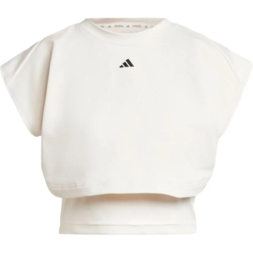 Топ-майка с принтом 3-Stripes из френч-терри Adidas, Chalk White — фото 3