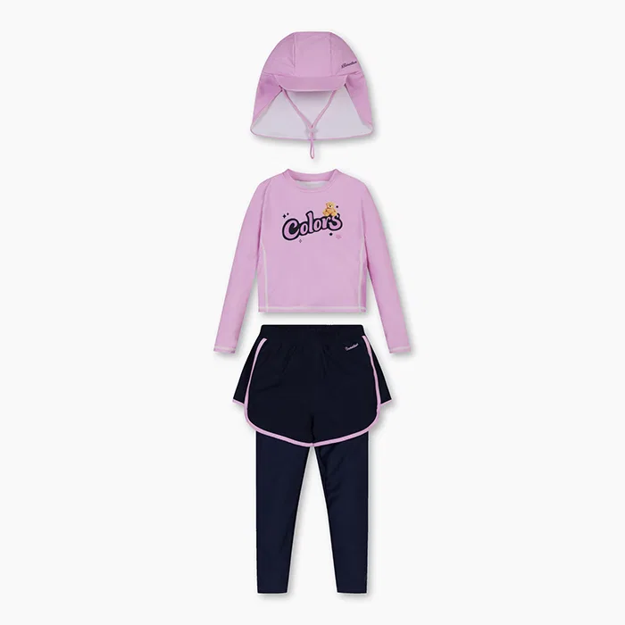 Детский укороченный комплект рашгарда Water светло-фиолетовый от Benetton Kids