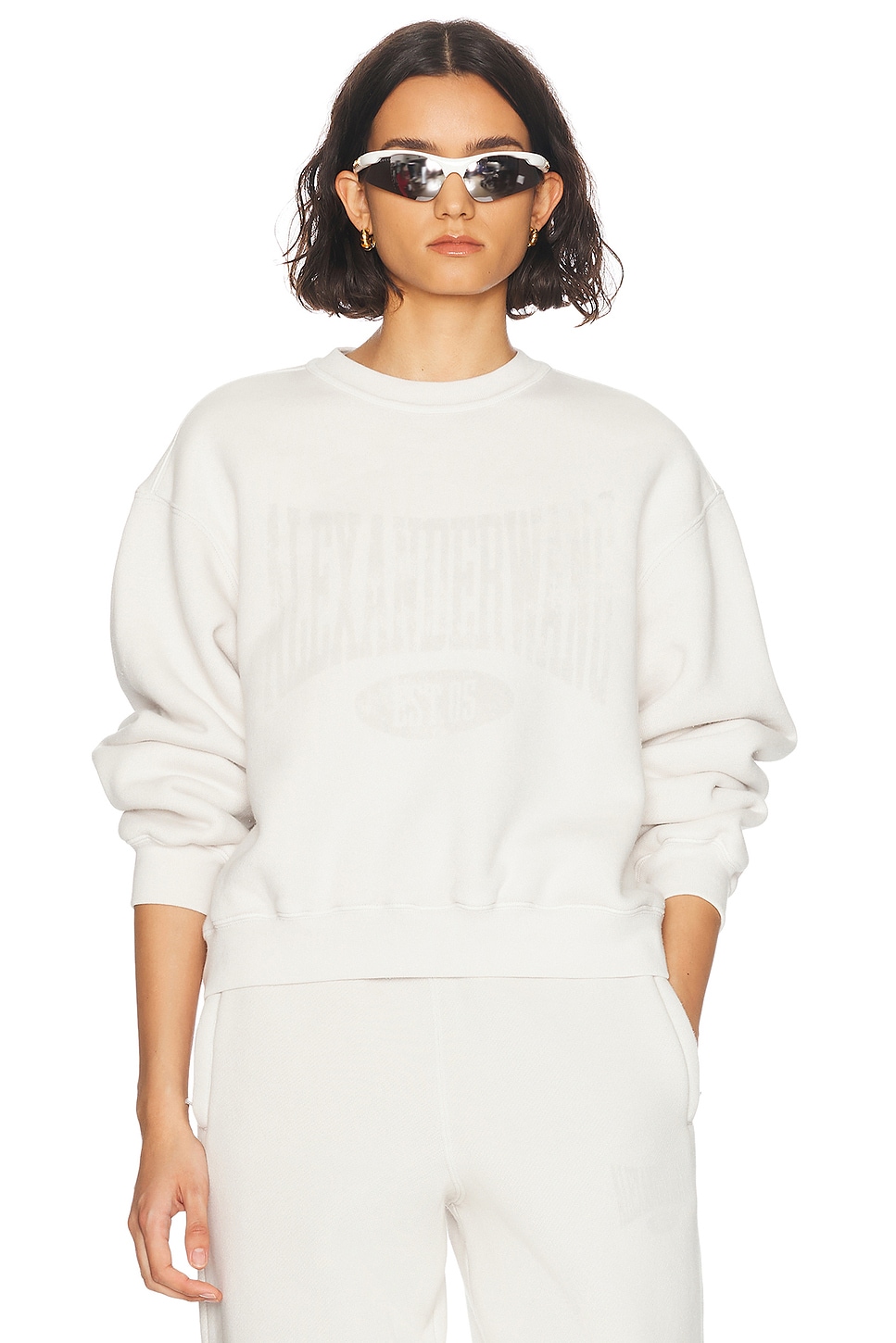 

Графический свитшот с круглым вырезом Alexander Wang, Dirty White