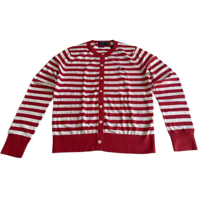 Полосатый вязаный кардиган Polo Ralph Lauren, красный — фото 3