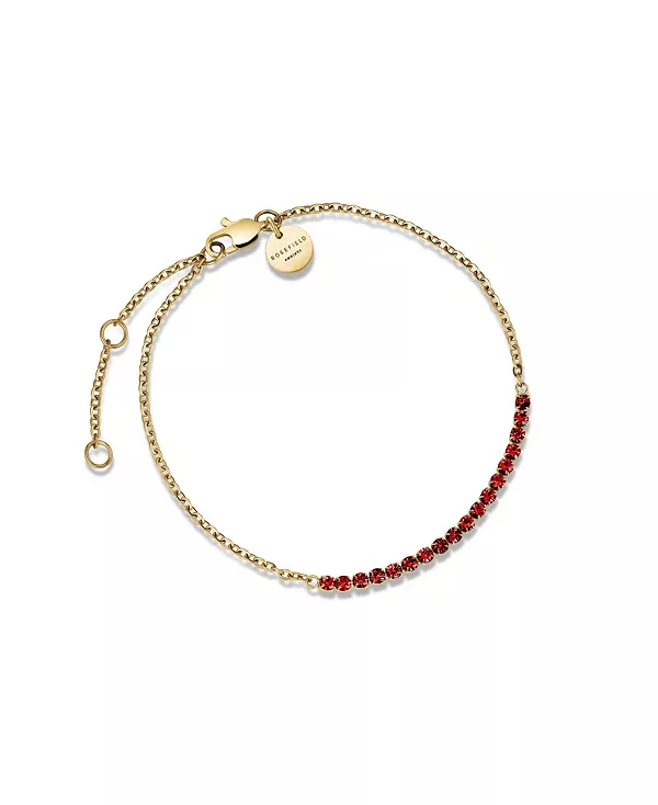 

Теннисный браслет из нержавеющей стали с покрытием из 14-каратного желтого золота Rosefield, red