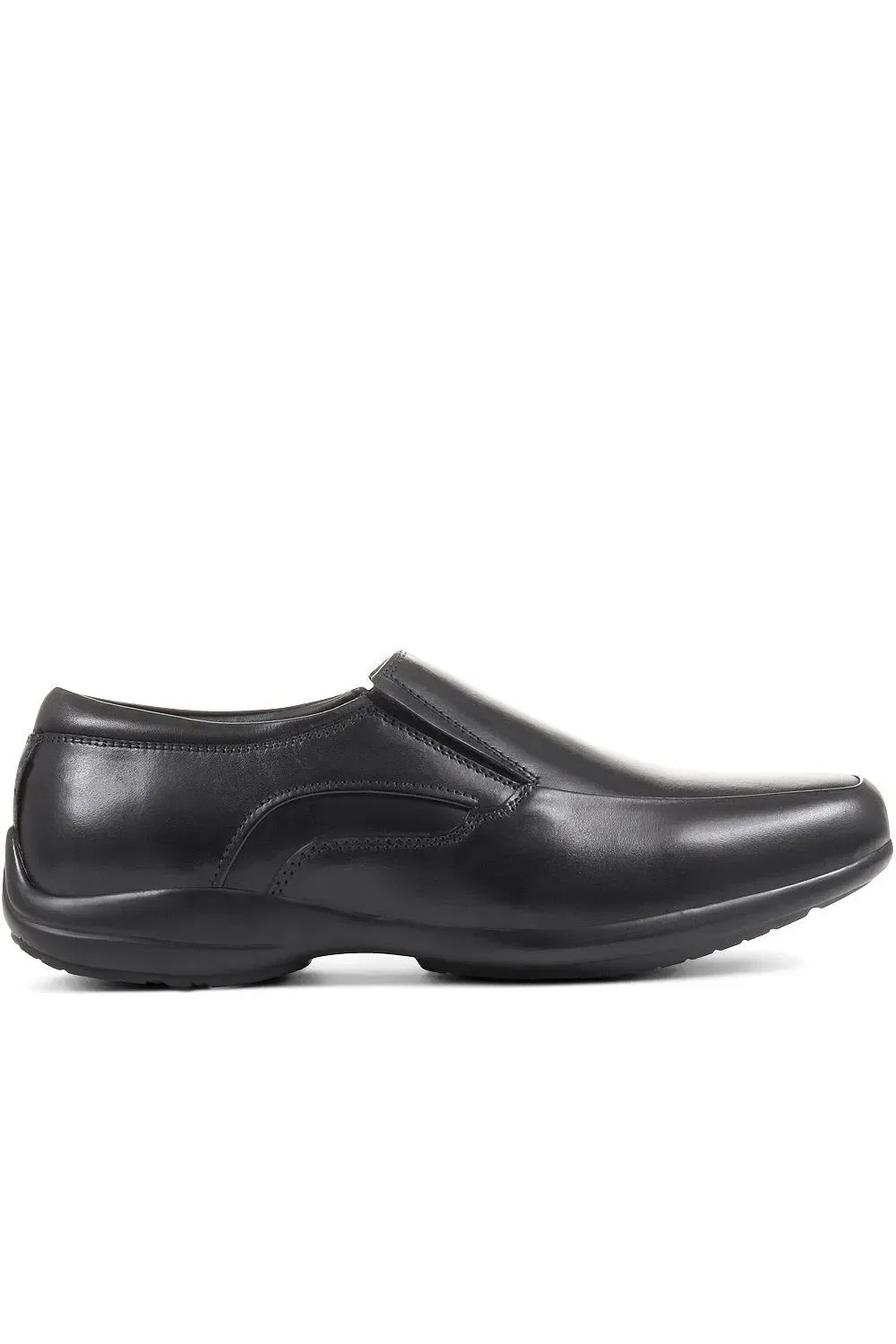 Кожаные повседневные туфли slip-on широкой полноты Pavers, черный — фото 2