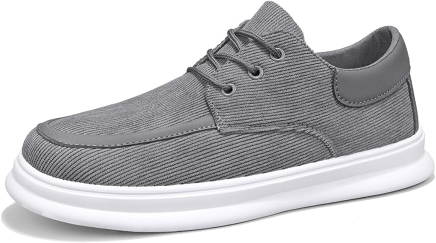 

Мужские кеды на шнуровке Canvas с низким верхом, платформой, круглым носком, плоской подошвой, мягкой стелькой, удобные для ходьбы и вождения, повседневные модные шнурованные туфли Xoekd, серый