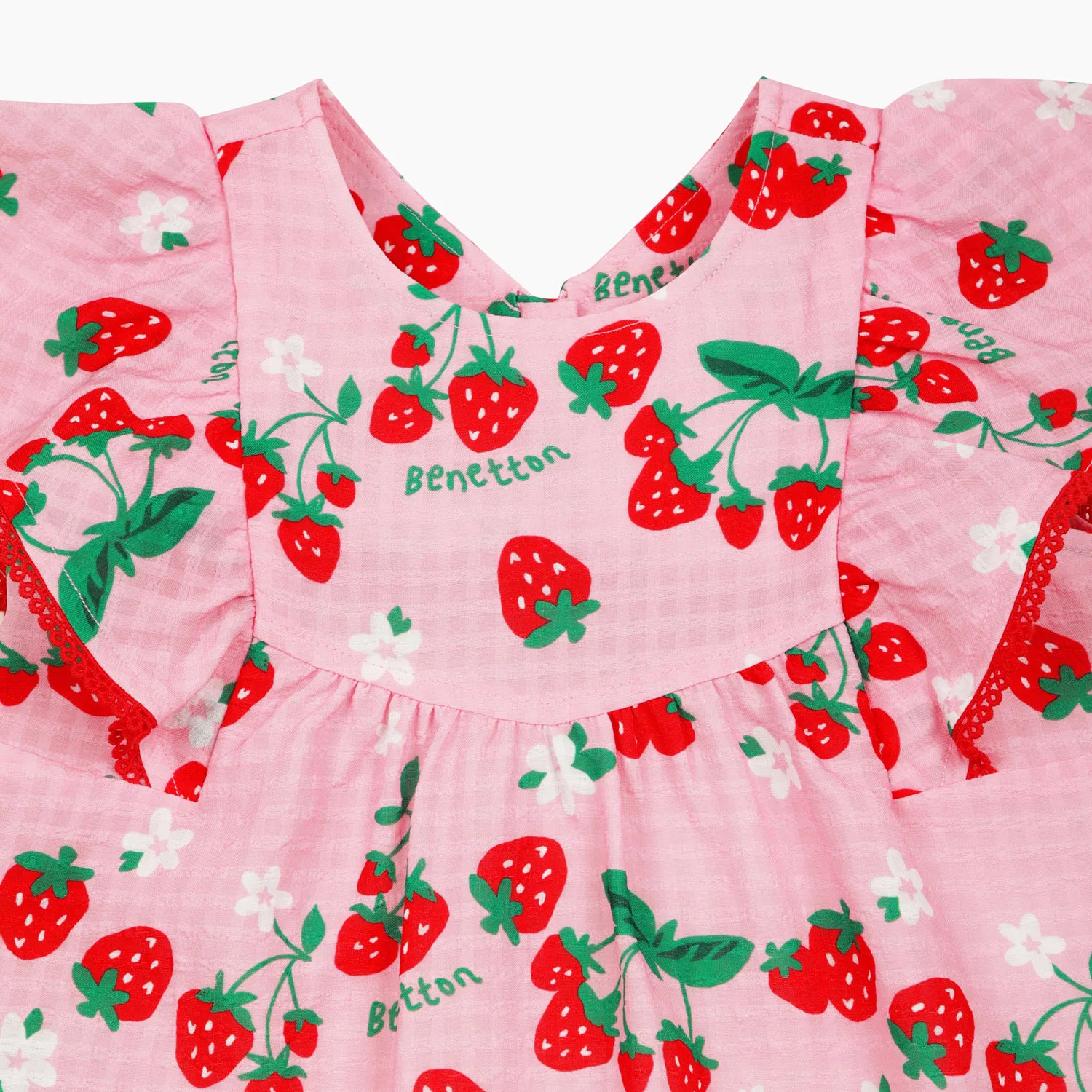 Детское летнее пляжное платье Summer Vacance розового цвета от Benetton Kids — фото 4