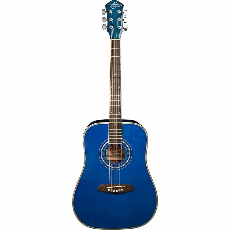 

Акустическая гитара Oscar Schmidt OG1TBL 3/4 Size Dreadnought Acoustic Guitar, Transparent Blue