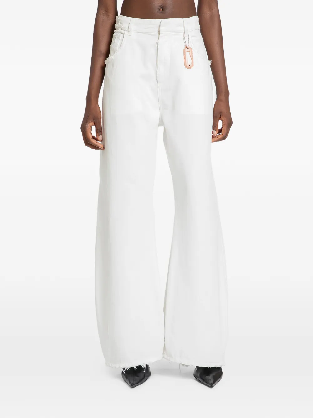 

Джинсы цвета нефр с необработанными краями Ssheena, белый