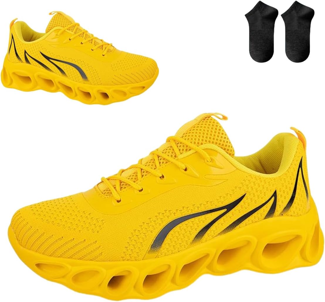 

Женские обувь Softsfeel для облегчения ходьбы, идеальная для прогулок, мужские ортопедические удобные кроссовки, противоскользящие с амортизацией Generic, желтый