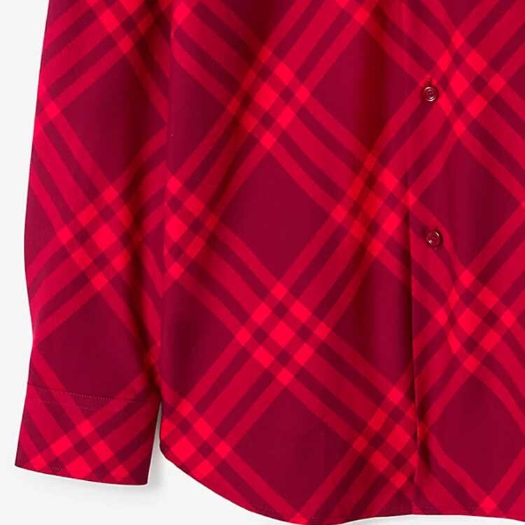 Рубашка мужская Burberry малиново-красный — фото 4