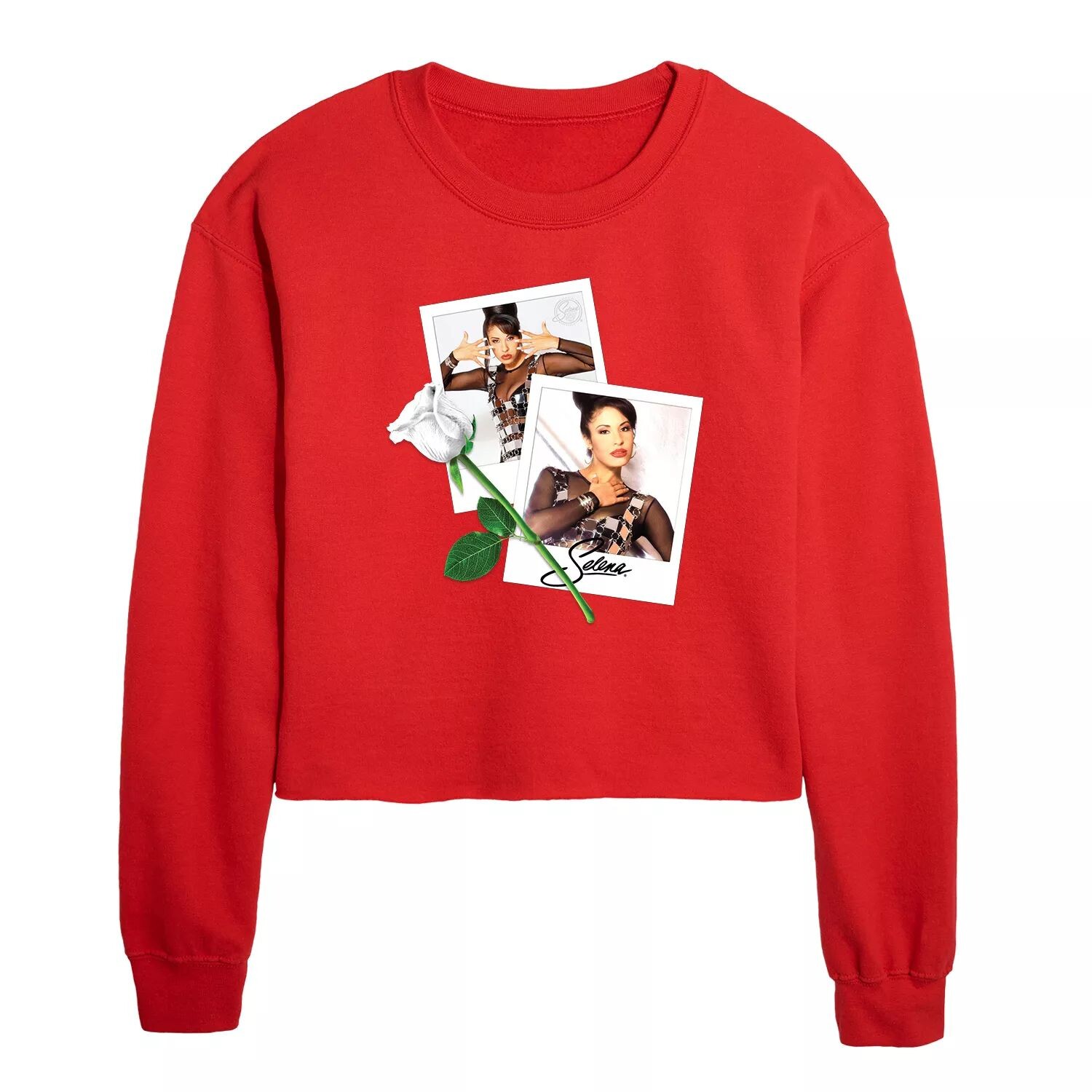 

Укороченный свитшот с рисунком Selena Polaroids Licensed Character, красный