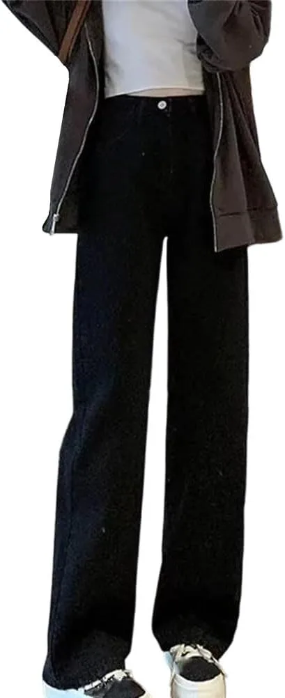 

Женские джинсы с высокой талией и широкими штанинами