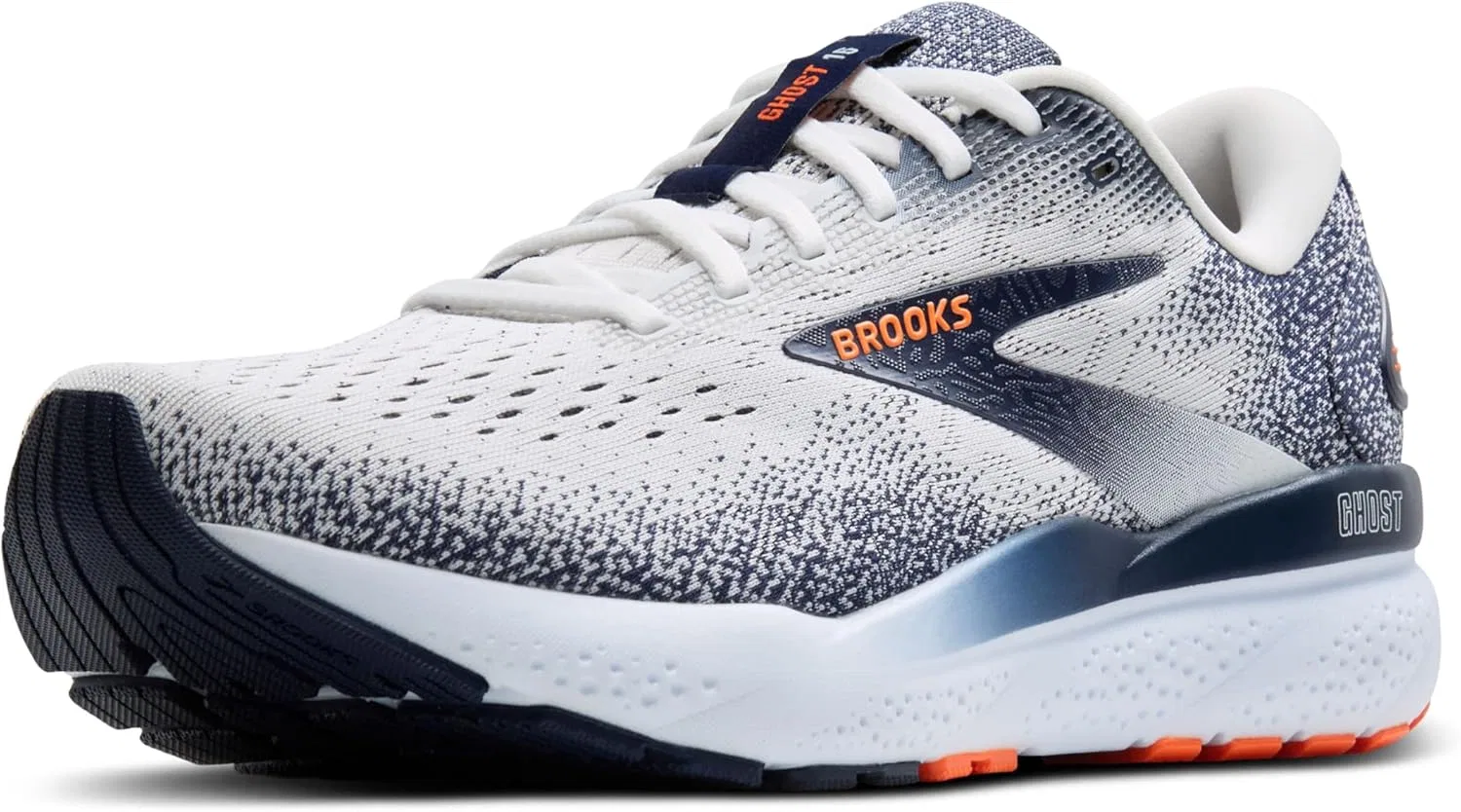 Мужские кроссовки Brooks Ghost 16, White Peacoat Orange