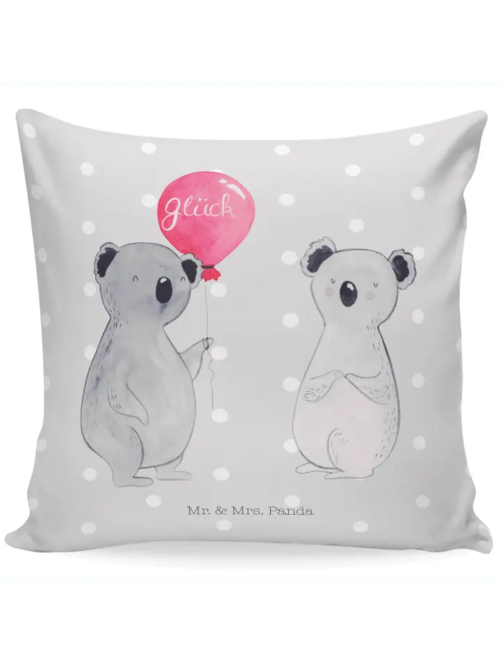 

Подушка Mr & Mrs Panda 40x40 Koala Luftballon, пастельно-серый