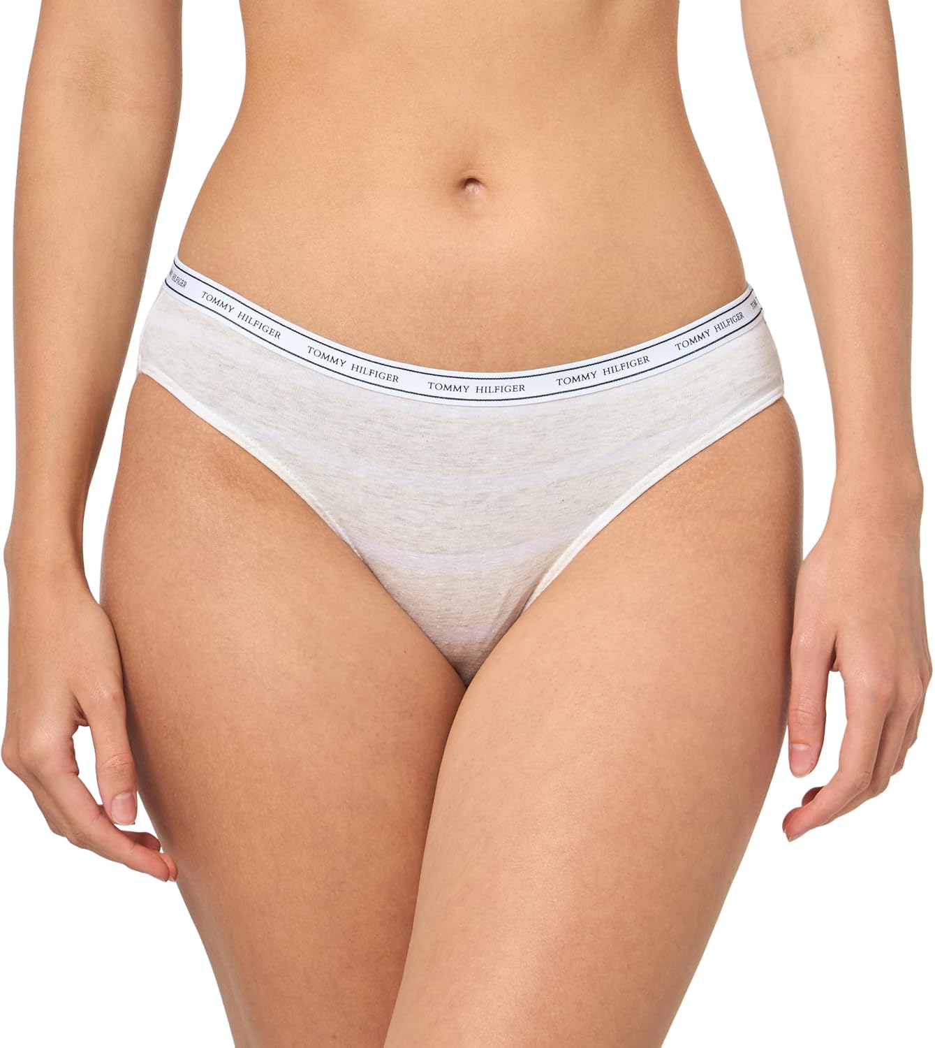 Женские классические хлопковые бикини с логотипом Tommy Hilfiger, упаковка 5 шт., Harbor/Bright White/Desert Flower/Sweet Blue/Heather Grey Stripe — фото 2