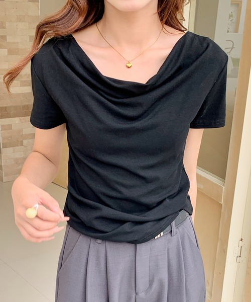 

Футболка с коротким рукавом, ниспадающая Everycoco, черный