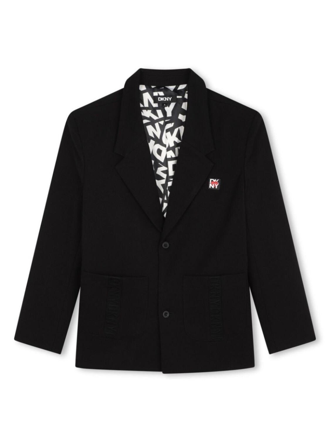 

Dkny Kids однобортный пиджак с логотипом, черный