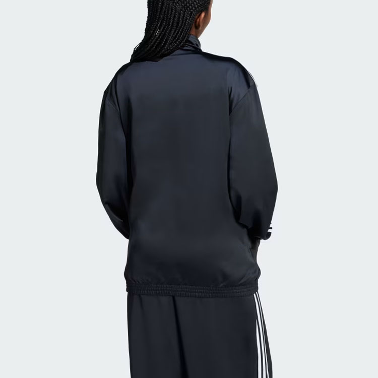 Adidas Originals Свободный атласный топ-пиджак и пальто Women's Black — фото 4