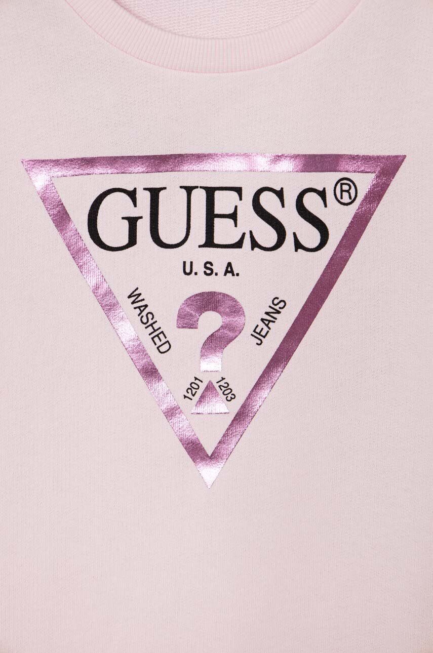 Хлопковая толстовка Guess для мальчика/девочки, розовый — фото 4