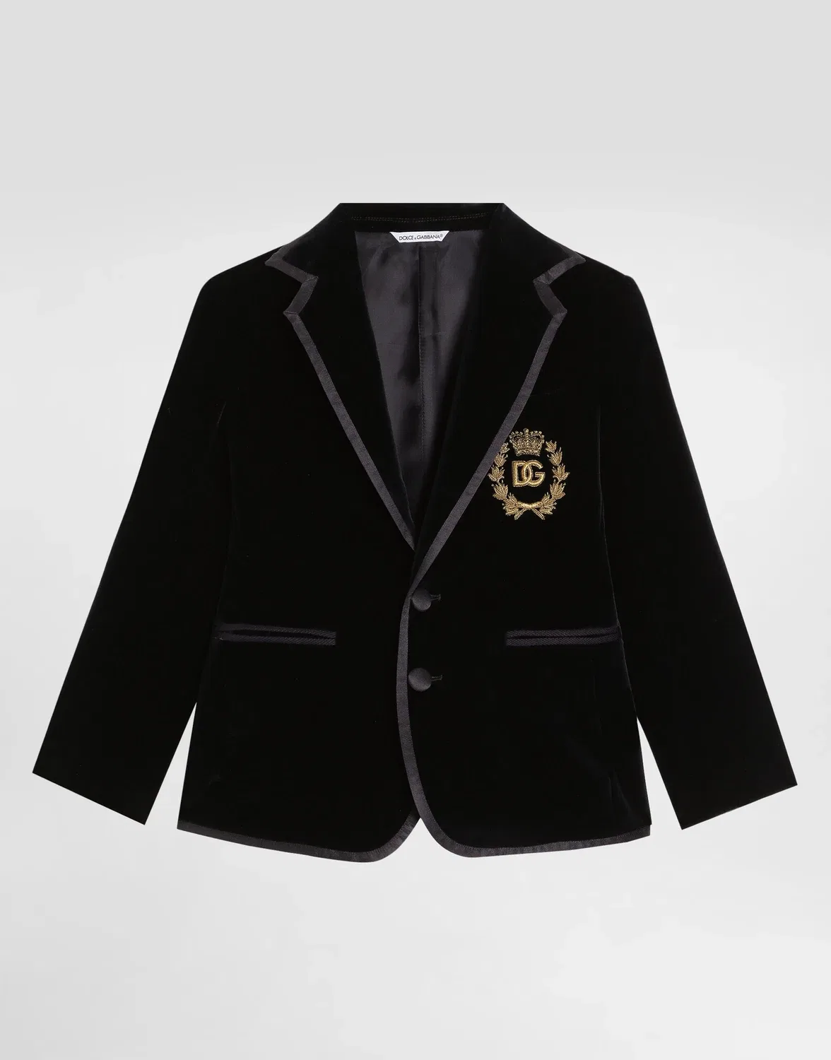 Вельветовый однобортный пиджак DOLCE & GABBANA, синий
