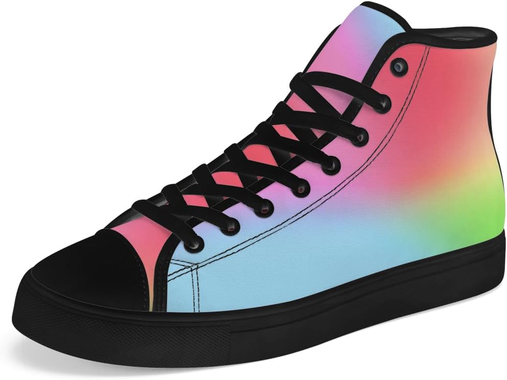 

Кроссовки на высокой подошве унисекс с градиентом, женские и мужские, текстильные, с радугой, шнуровкой, повседневные, идеальные подарки для мужчин и женщин Chebing, красный/синий/зеленый