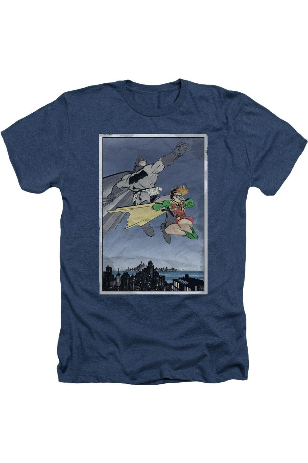 

Batman Dkr Duo Adult Heather Tee / Футболка Gildan, темно-синий