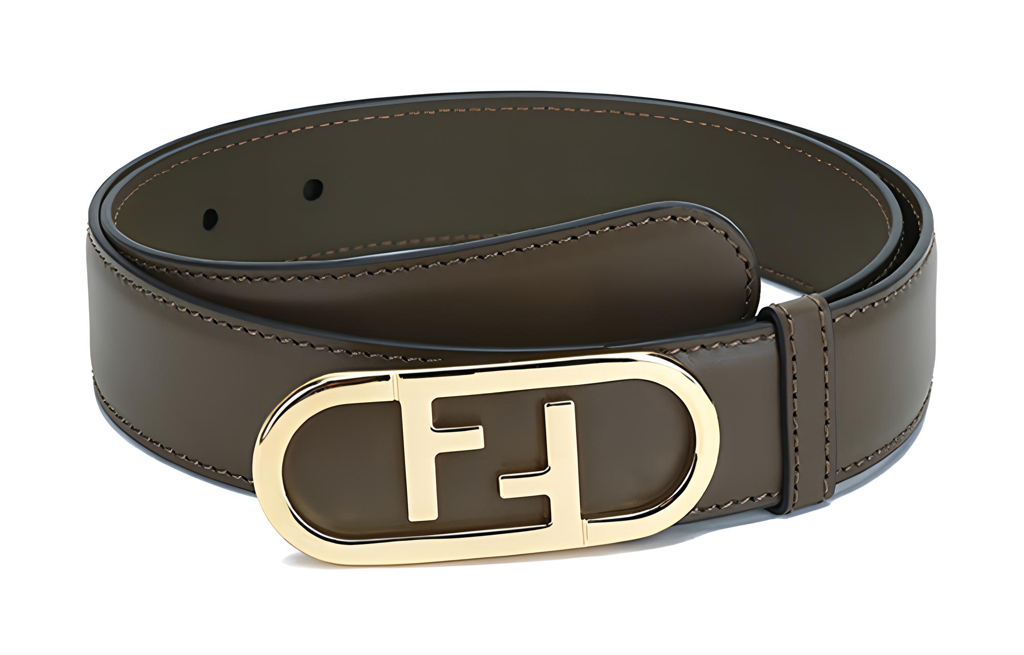 

FENDI Кожаный ремень женский тёмно-зелёный, Dark Green