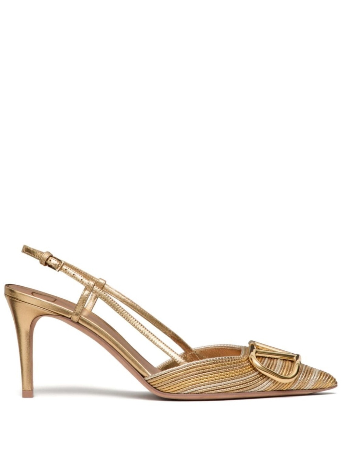 Туфли с ремешком на пятке и логотипом VLogo Signature Valentino Garavani, золотистый