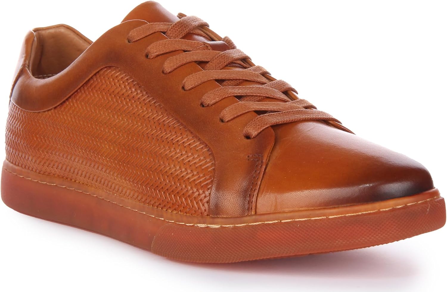 

JUSTINREESS ENGLAND Мужские зеленые кожаные кроссовки Harvey с перфорацией и шнуровкой