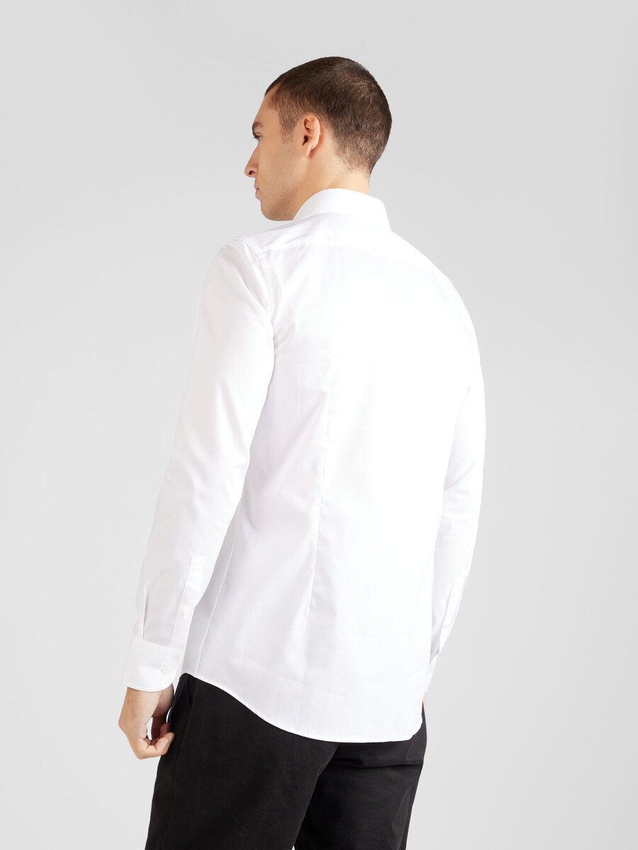 Рубашка Slim Fit на пуговицах BOSS Hank, от белого — фото 3
