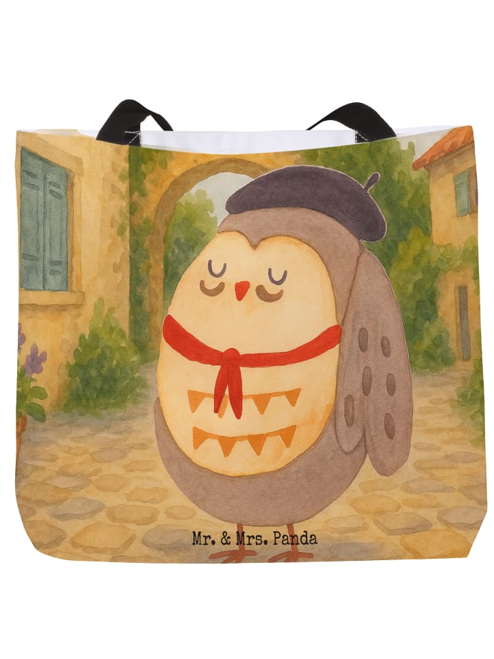 

Mr. & Mrs. Panda Сумка-шоппер с изображением совы, дизайн Франция, белый цвет