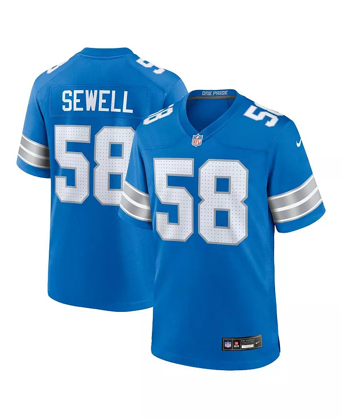 

Мужская игровая футболка Penei Sewell Detroit Lions Nike, синий