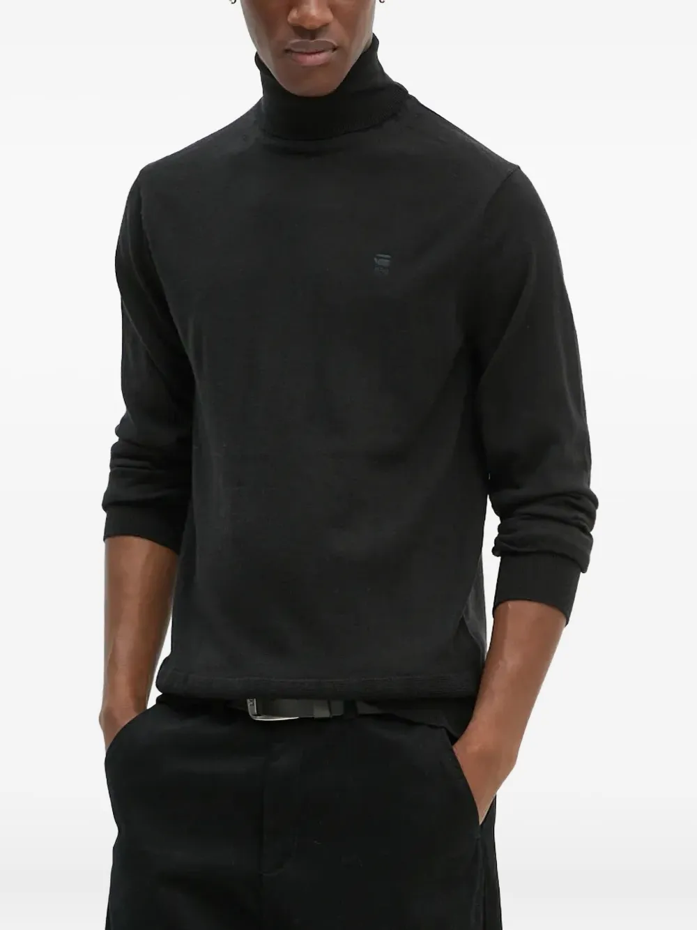 

Свитер с высоким воротником и логотипом G-Star RAW, черный