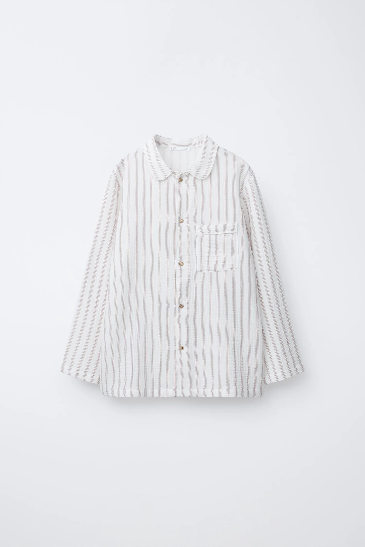 Для детей 6-14 лет / пижама в полоску с текстурной отделкой Zara, экрю — фото 2