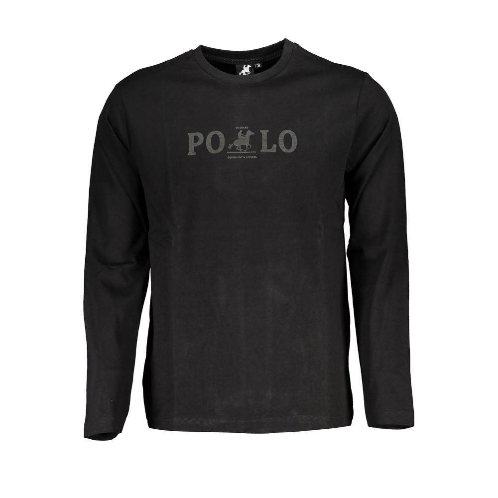 

Черная хлопковая футболка U.S. Polo, черный
