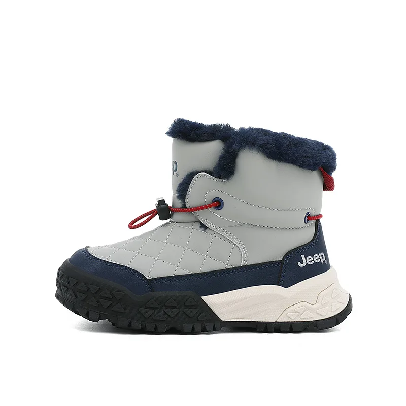 Детские зимние ботинки Kids Jeep, Marine Blue/Glacier Gray[Thickened and Fleece-Lined-Warmth Lock]