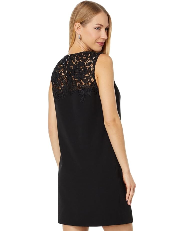 

Платье Kate Spade New York Ribbon Lace Applique Crepe Dress, черный