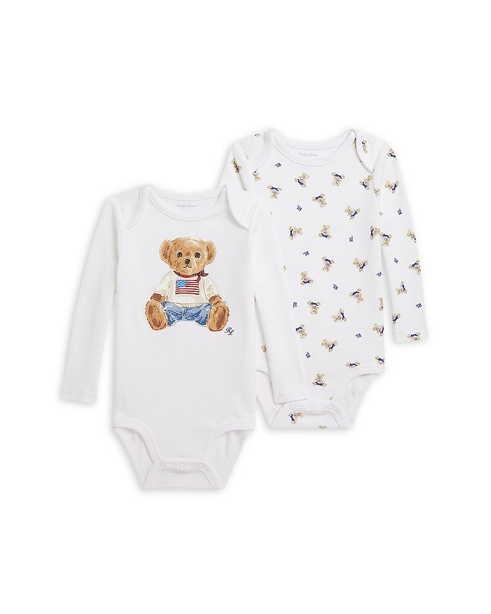 

Боди для мальчиков Polo Bear из хлопка, 2 шт. - Детское Ralph Lauren, белый