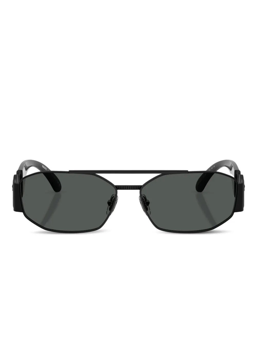 

Декорированные солнцезащитные очки с двойным мостом VERSACE, черный