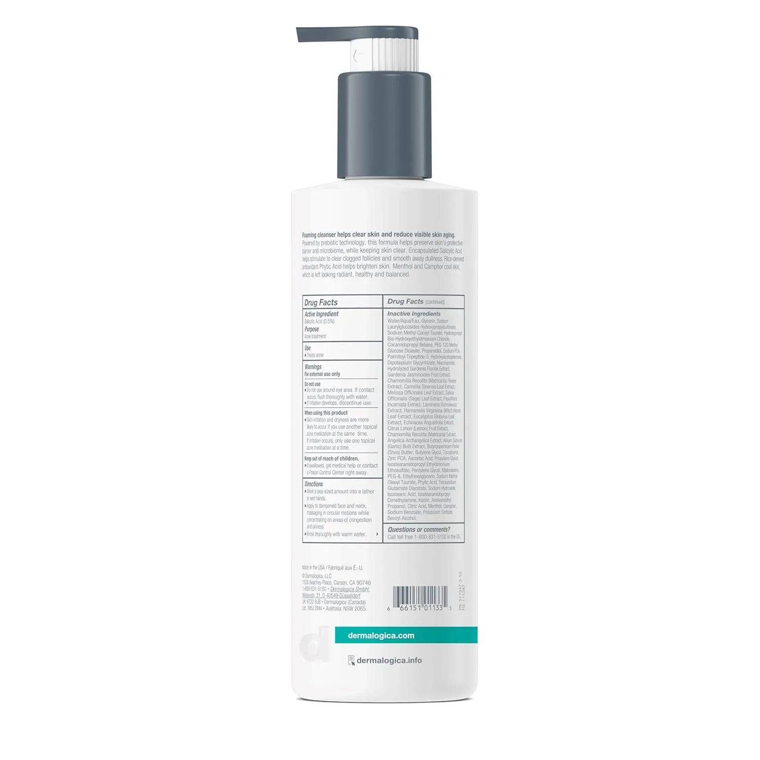 Очищающая пенка для лица Dermalogica Clearing Skin Wash - антивозрастное средство от акне - натуральная пенка для очищения кожи от прыщей с салициловой кислотой и маслом чайного дерева. 500 мл (1 шт.) — фото 2