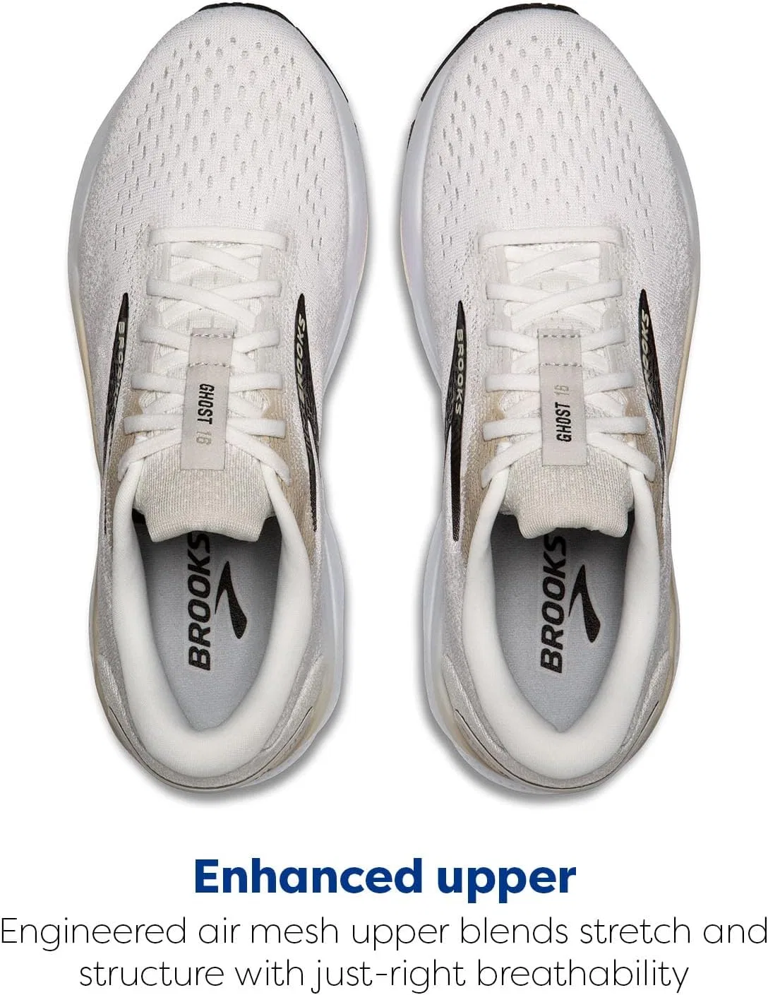 Мужские кроссовки Brooks Ghost 16, White, Cream, Pink — фото 4