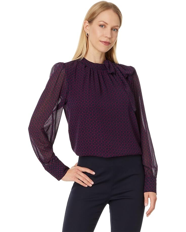 

Топ CeCe Long Sleeve Top W/ Neck Tie, цвет Pickled Beet