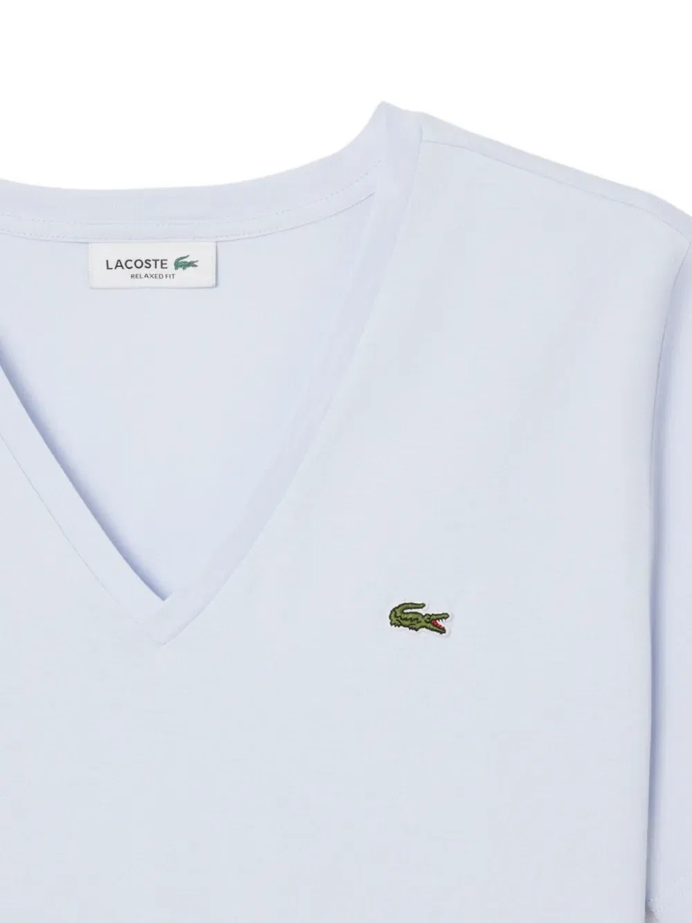 Футболка Lacoste с V-образным вырезом, синяя — фото 4