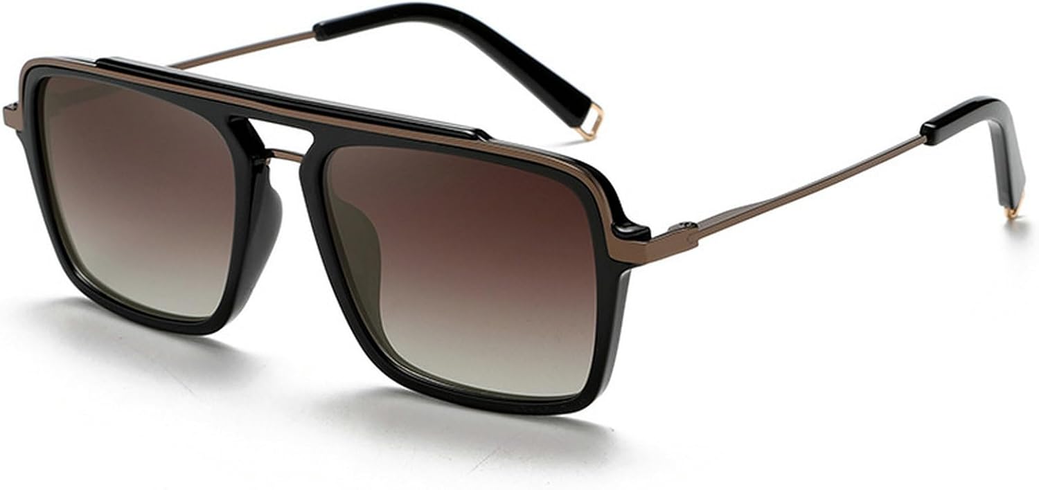 

Ретро-солнцезащитные очки-пилот квадратной формы для женщин и мужчин, модель 2025, металлический дизайн, уникальный, увеличенный размер, стиль 70-х, градиентный черный цвет, защита от ультрафиолета UV400 mincl, C4