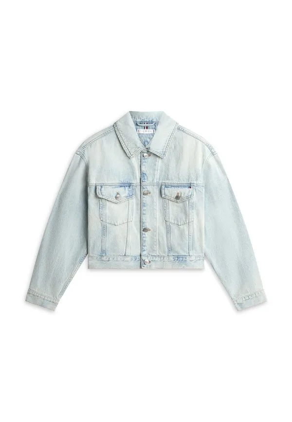 Выцветшая джинсовая куртка-бомбер свободного кроя Tommy Hilfiger, Light Blue Denim — фото 4