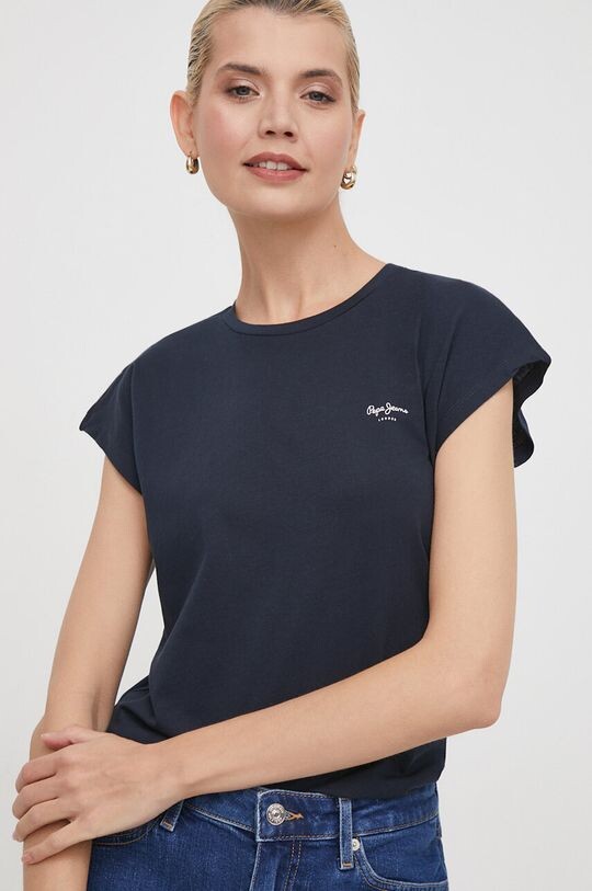 

Хлопковая футболка LORY Pepe Jeans, темно-синий