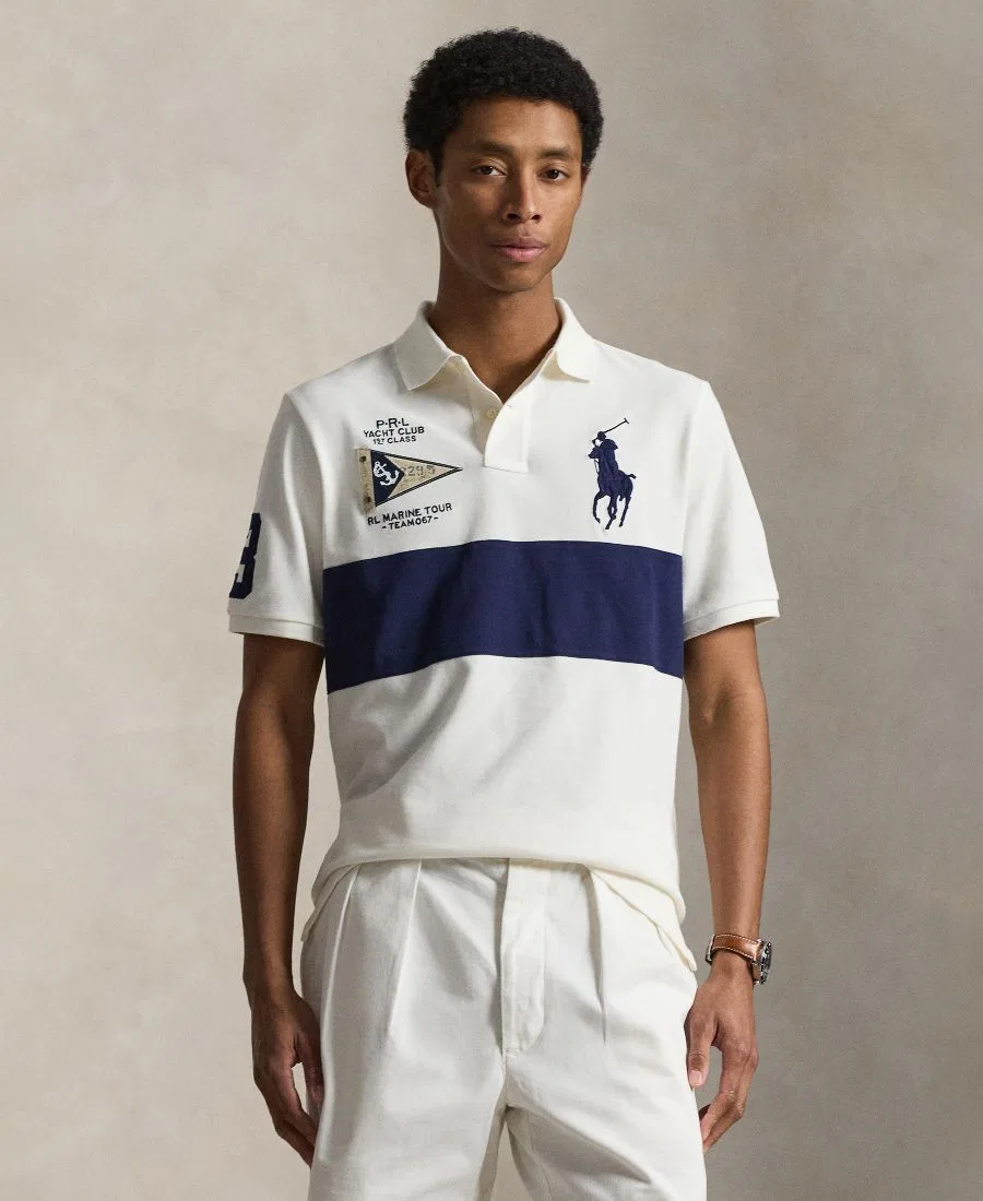 Мужская приталенная сетчатая рубашка-поло Big Pony Polo Ralph Lauren, Nevis/Newport